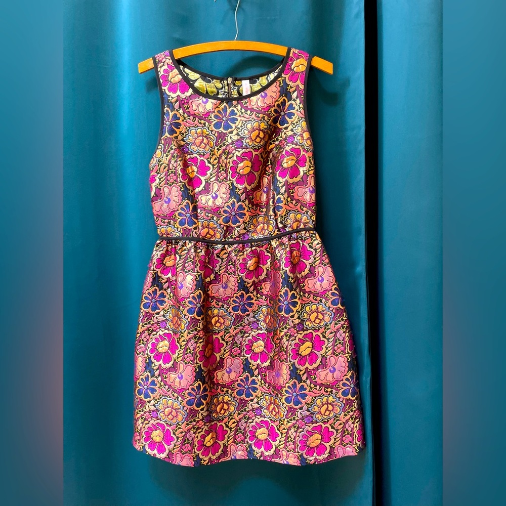 Size S Gold, fuchsia and indigo dress
